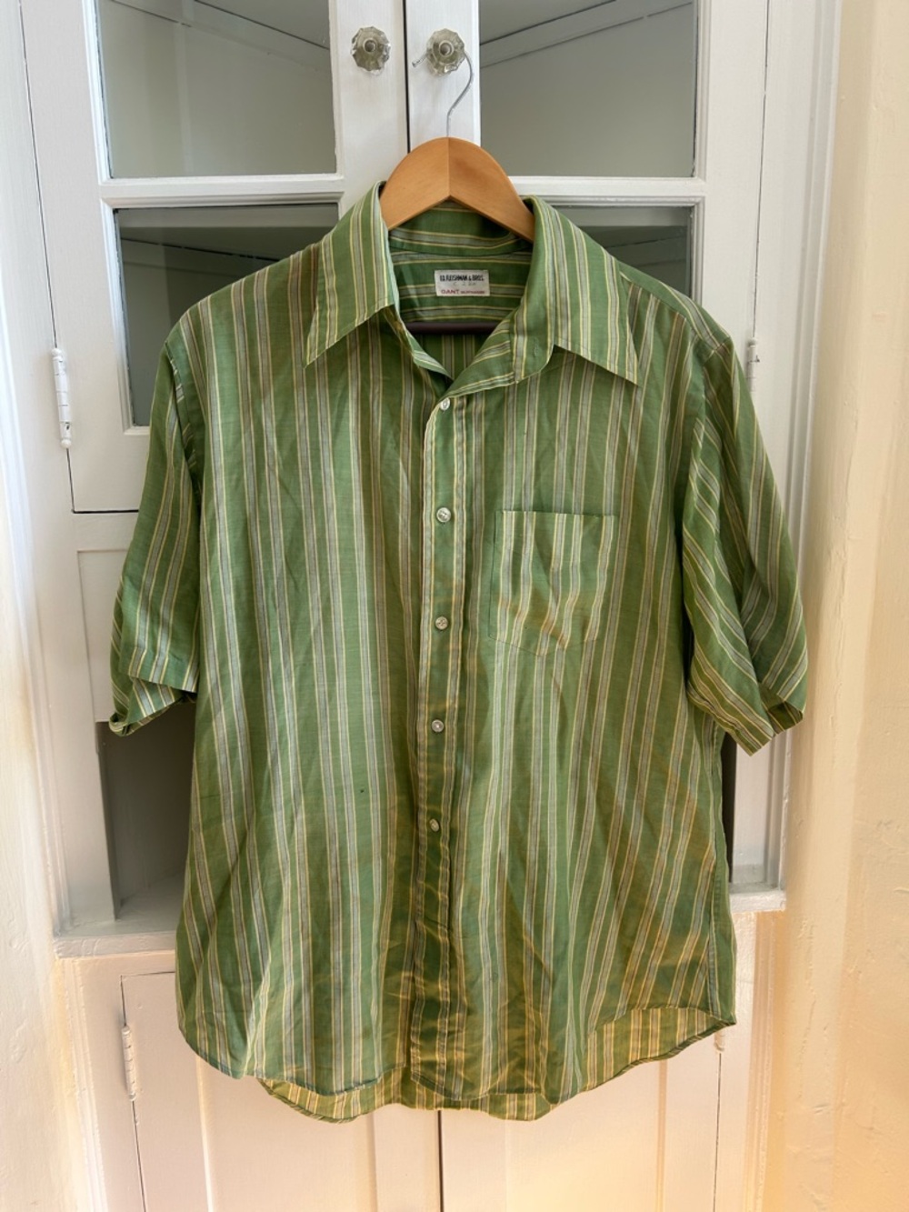 70s gant Vintage Green Striped shirt